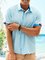 Tropical Print Contrast Short Sleeve Resort Shirt