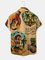 Mens Beach Print Casual Breathable Hawaiian Short Sleeve Shirt