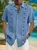 Ethnic Stripe Chest Pocket Short Sleeve Casual Shirt