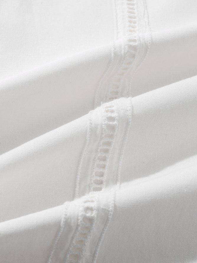 Mens Cotton Stand Collar Short Sleeve Shirt 65%Cotton