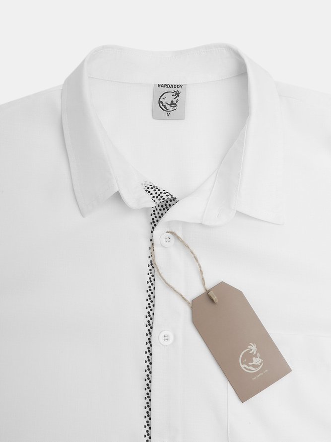Splice Short Sleeve Casual Shirt