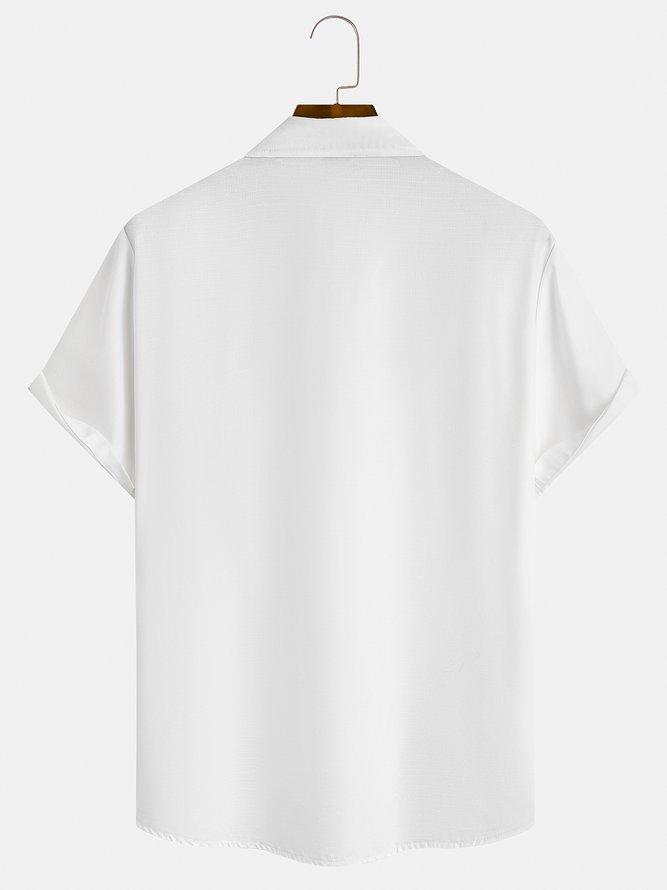 Splice Short Sleeve Casual Shirt