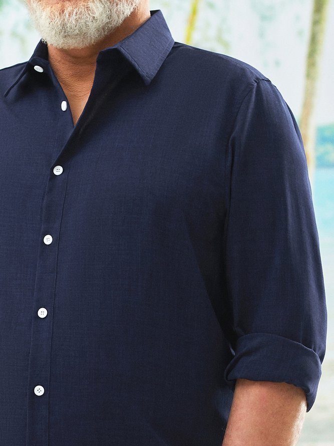 Big Size Plain Long Sleeve Shirt