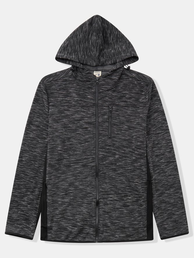 Cotton-Blend Hoodie Zip-up Sweatshirts