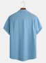 Ethnic Stripe Chest Pocket Short Sleeve Casual Shirt