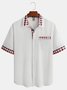 Contrast Plaid Panel Short Sleeve Casual Shirt