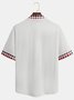 Contrast Plaid Panel Short Sleeve Casual Shirt