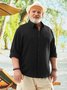 Big Size Cotton Chest Pocket Long Sleeve Shirt