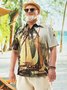 Big size Coconut Tree Chest Pocket Short Sleeve Hawaiian Shirt
