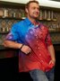 Independence Day Flag Chest Pocket Short Sleeve Shirt