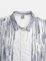 Striped Chest Pocket Short Sleeve Casual Shirt