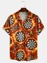 Men's Fire Badge Print Casual Breathable Hawaiian Short Sleeve Shirt