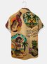Mens Beach Print Casual Breathable Hawaiian Short Sleeve Shirt