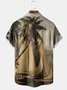 Big size Coconut Tree Chest Pocket Short Sleeve Hawaiian Shirt