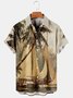 Big size Coconut Tree Chest Pocket Short Sleeve Hawaiian Shirt