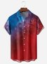 Independence Day Flag Chest Pocket Short Sleeve Shirt