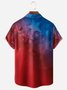 Independence Day Flag Chest Pocket Short Sleeve Shirt