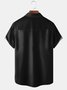 Big Size Crucifix Chest Pocket Short Sleeve Bowling Shirt