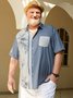 Big Size Coconut Tree Chest Pocket Short Sleeve Bowling Shirt